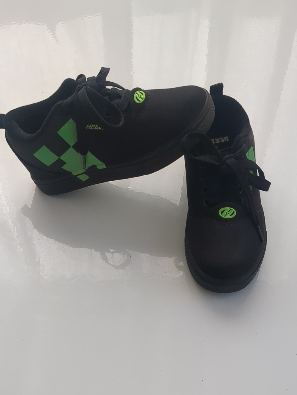 Heelys Minecraft Black Sneakers with Bright Green Accents